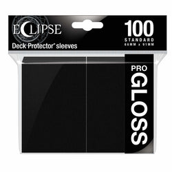 UPR15601 Jet Black Gloss Standard Sleeves 66mm x 91mm 100-sleeves Single Pack Eclipse (ONLINE ORDER ONLY)