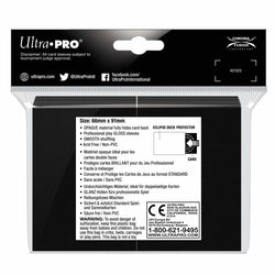 UPR15601 Jet Black Gloss Standard Sleeves 66mm x 91mm 100-sleeves Single Pack Eclipse (ONLINE ORDER ONLY)