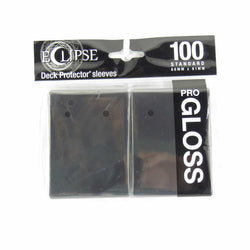 UPR15601 Jet Black Gloss Standard Sleeves 66mm x 91mm 100-sleeves Single Pack Eclipse (ONLINE ORDER ONLY)