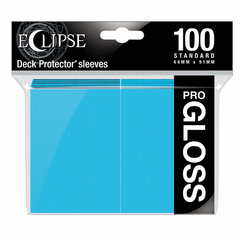 UPR15603 Sky Blue Gloss Standard Sleeves 66mm x 91mm 100-sleeves Single Pack Eclipse (ONLINE ORDER ONLY)