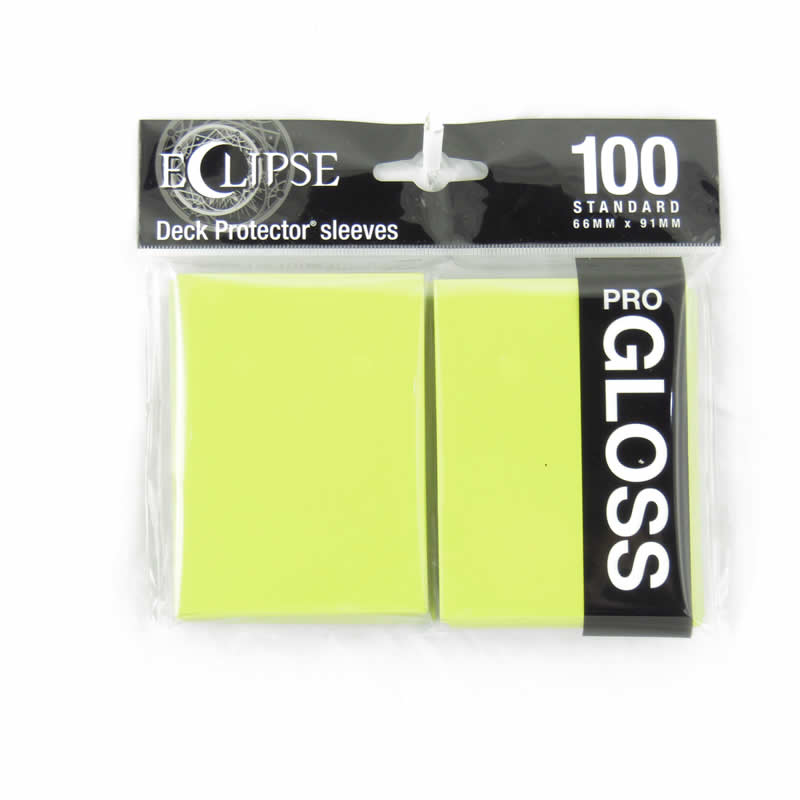UPR15608 Lemon Yellow Gloss Standard Sleeves 66mm x 91mm 100-sleeves Single Pack Eclipse (ONLINE ORDER ONLY)