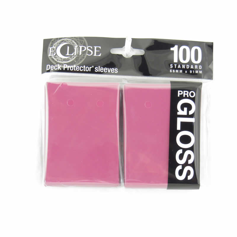 UPR15609 Hot Pink Gloss Standard Sleeves 66mm x 91mm 100-sleeves Single Pack Eclipse (ONLINE ORDER ONLY)