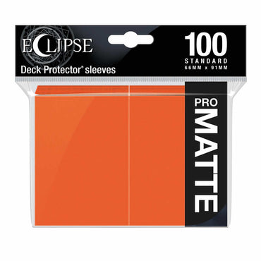 UPR15619 Eclipse Pumpkin Orange Matte Standard Sleeves 100 Count Pack (ONLINE ORDER ONLY)