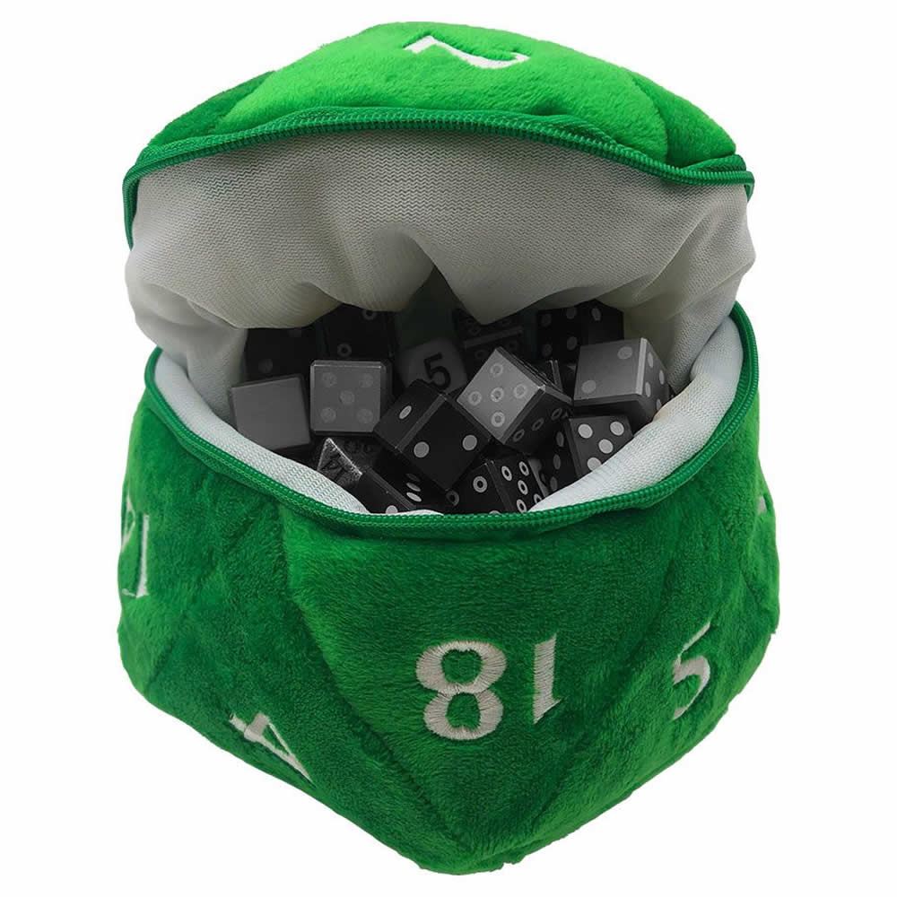 UPR15758 Green D20 Plush Dice Bag (ONLINE ORDER ONLY)