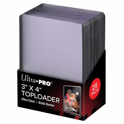 UPR81158 Black Boarder 3in x 4in Clear Top Loader Sleeves Pack of 25 Ultra Pro (ONLINE ORDER ONLY)