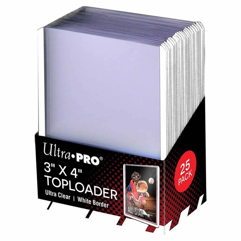 UPR81161 White Boarder 3in x 4in Clear Top Loader Sleeves Pack of 25 (ONLINE ORDER ONLY)