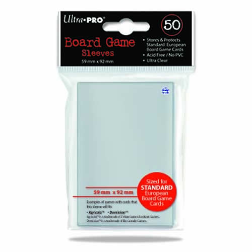 UPR82602 Standard European Board Game Sleeves 50 Count (ONLINE ORDER ONLY)
