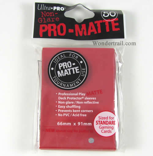 UPR82650 Pro-Matte Finish Red Card Sleeves 50 Count Ultra Pro (ONLINE ORDER ONLY)