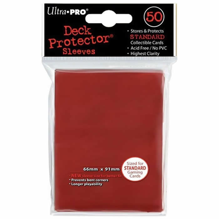 UPR82672 Red Standard Card Sleeves 50 Count Ultra Pro (ONLINE ORDER ONLY)
