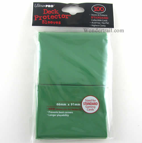 UPR82693 Green Standard Card Sleeves 100 Count Pack Ultra Pro (ONLINE ORDER ONLY)