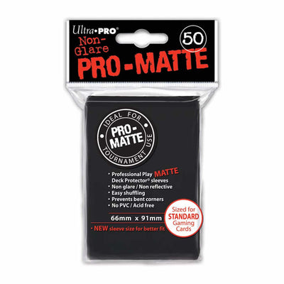 UPR82728 Pro-Matte Black Standard Deck Protectors Ultra Pro (ONLINE ORDER ONLY)