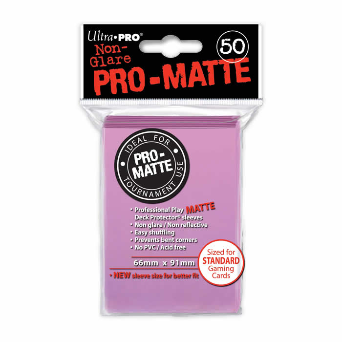 UPR84185 Pink Pro-Matte Standard Card Sleeves 50 Count Ultra Pro (ONLINE ORDER ONLY)