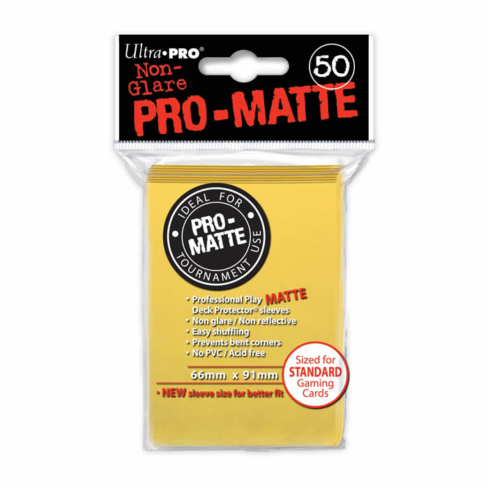 UPR84186 Yellow Pro-Matte Standard Card Sleeves 50 Count Ultra Pro (ONLINE ORDER ONLY)