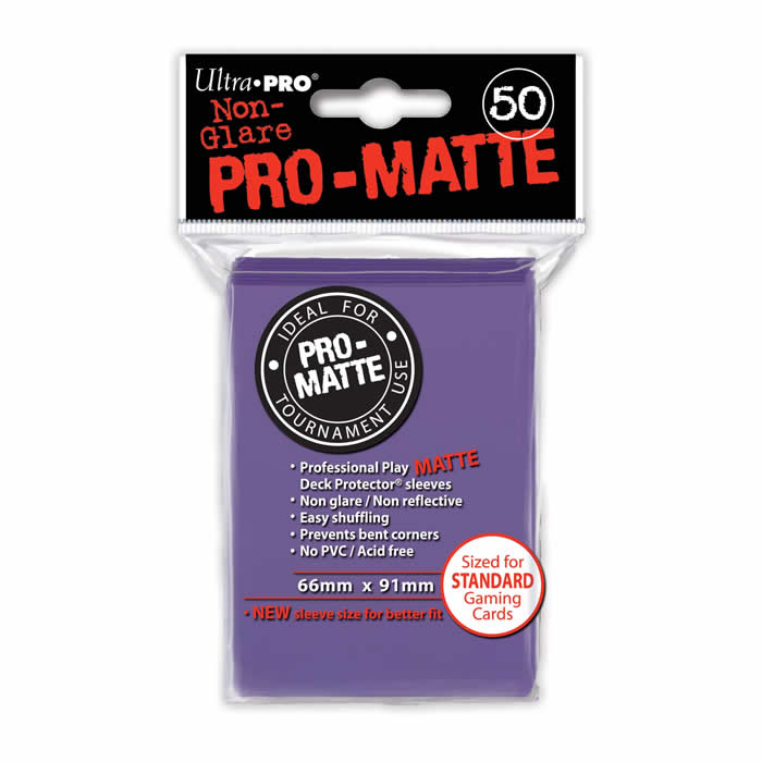 UPR84187 Purple Pro-Matte Standard Card Sleeves 50 Count Ultra Pro (ONLINE ORDER ONLY)