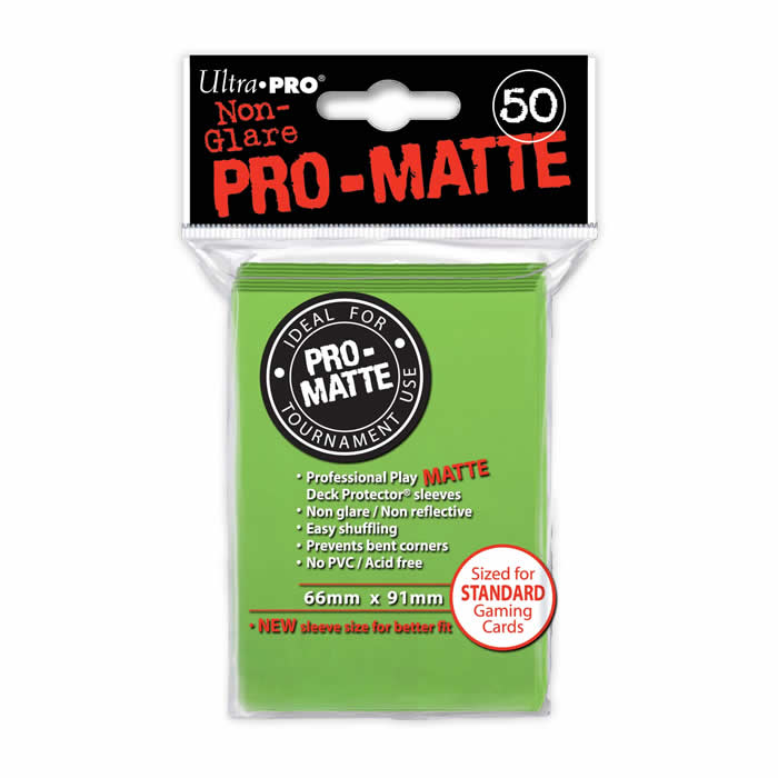 UPR84190 Lime Green Pro-Matte Standard Card Sleeves 50 Count (ONLINE ORDER ONLY)