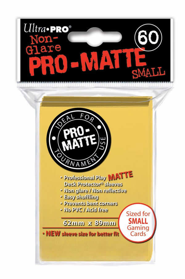 UPR84268 Yellow Pro-Matte Small Card Sleeves 60 Count Ultra Pro (ONLINE ORDER ONLY)