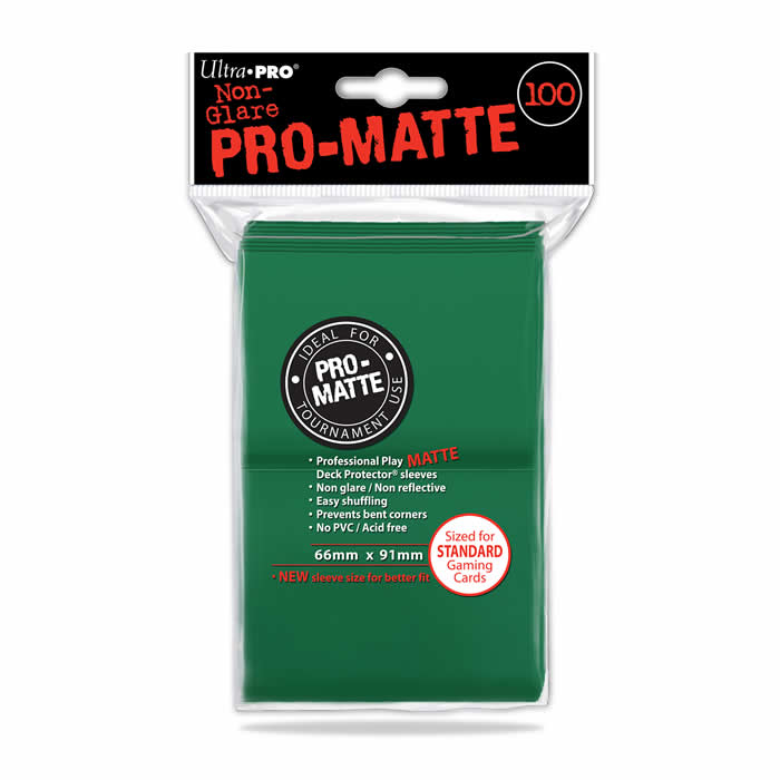 UPR84517 Green Standard Card Sleeves 100 Count Pro-Matte Ultra Pro (ONLINE ORDER ONLY)