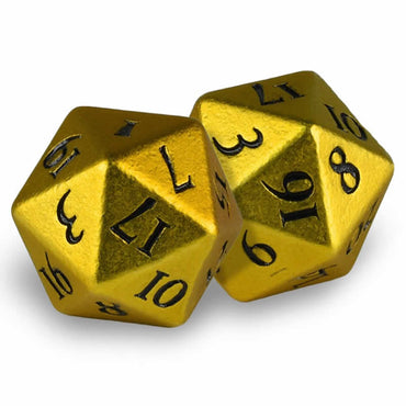 UPR85341 Heavy Metal Dice Bumblebee Finish with Black Numbers D20 Pack of 2 Ultra Pro (ONLINE ORDER ONLY)