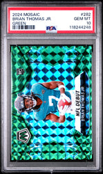 Graded 2024 Panini Mosaic Brian Thomas Jr #282 Green Rookie RC Football Card PSA 10 Gem Mint (ONLINE ORDER ONLY)
