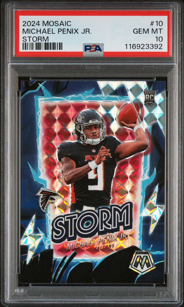 Graded 2024 Panini Mosaic Michael Penix Jr #10 Storm Rookie RC Football Card PSA 10 Gem Mint (ONLINE ORDER ONLY)