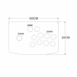 RAC-K500F Acrylic Panel Flat Case 24/30mm Button Hole DIY Arcade Joystick Kits (Online Only)