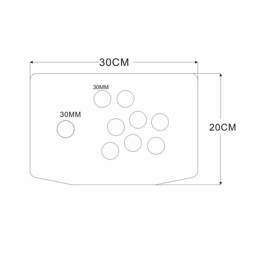 RAC-K500L Acrylic Panel Inclined Plane Case 24/30mm Button Hole DIY Arcade Joystick Kits (Online Only)
