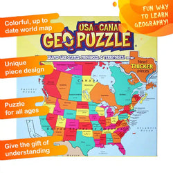 USA & Canada GeoPuzzle 69 Piece Jigsaw Puzzle Geotoys (ONLINE ORDER ONLY)