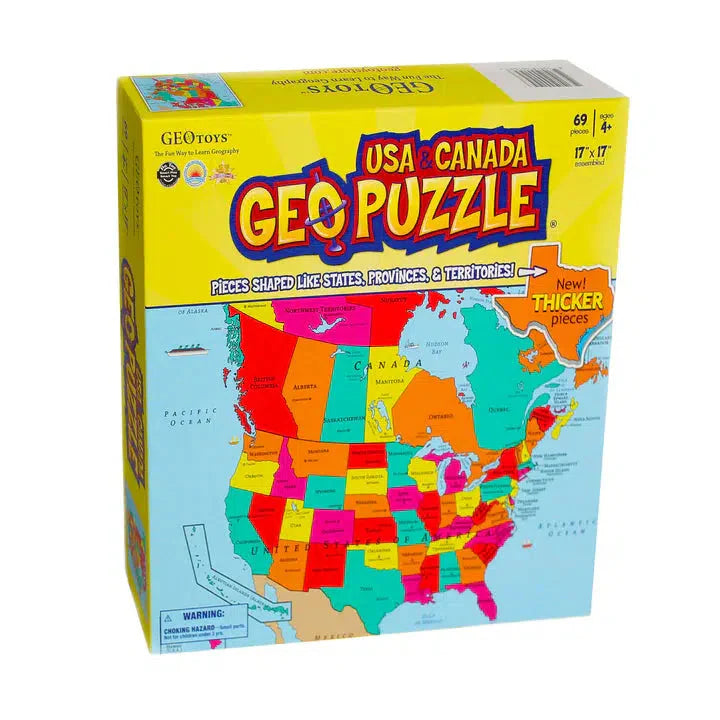 USA & Canada GeoPuzzle 69 Piece Jigsaw Puzzle Geotoys (ONLINE ORDER ONLY)