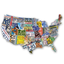 USA License Plates 1000 Piece Shaped Jigsaw Puzzle TDC (ONLINE ORDER ONLY)