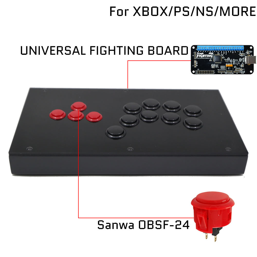 RAC-J802B All Button Leverless Arcade Game Controller for PC/PS/XBOX/SWITCH (Online Only)