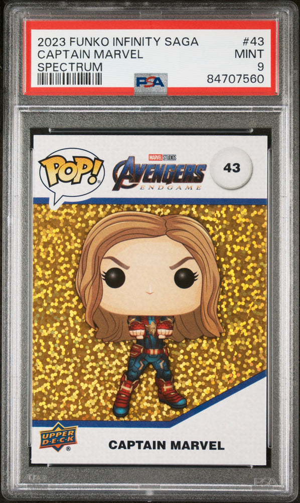2023 UPPER DECK FUNKO POP MARVEL  CAPTAIN MARVEL SPECTRUM #43  PSA 9 (Online Order Only)