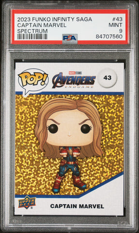 2023 UPPER DECK FUNKO POP MARVEL  CAPTAIN MARVEL SPECTRUM #43  PSA 9 (Online Order Only)