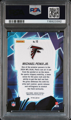 Graded 2024 Panini Mosaic Michael Penix Jr #10 Storm Rookie RC Football Card PSA 10 Gem Mint (ONLINE ORDER ONLY)