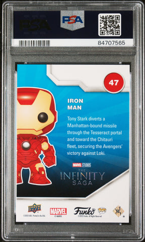 2023 UPPER DECK FUNKO POP MARVEL  IRON MAN SPECTRUM #47  PSA 9 (Online Order Only)