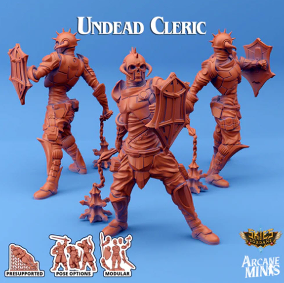 3D Printed Sordane Publishing Umiera Undead Cleric Cult of Umiera 28 32mm D&D (Online Only)