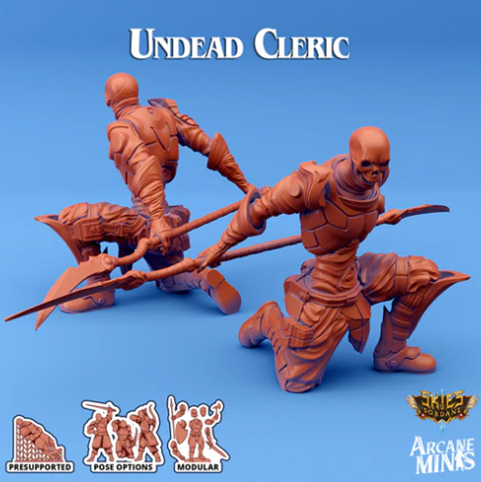 3D Printed Sordane Publishing Umiera Undead Cleric Cult of Umiera 28 32mm D&D (Online Only)