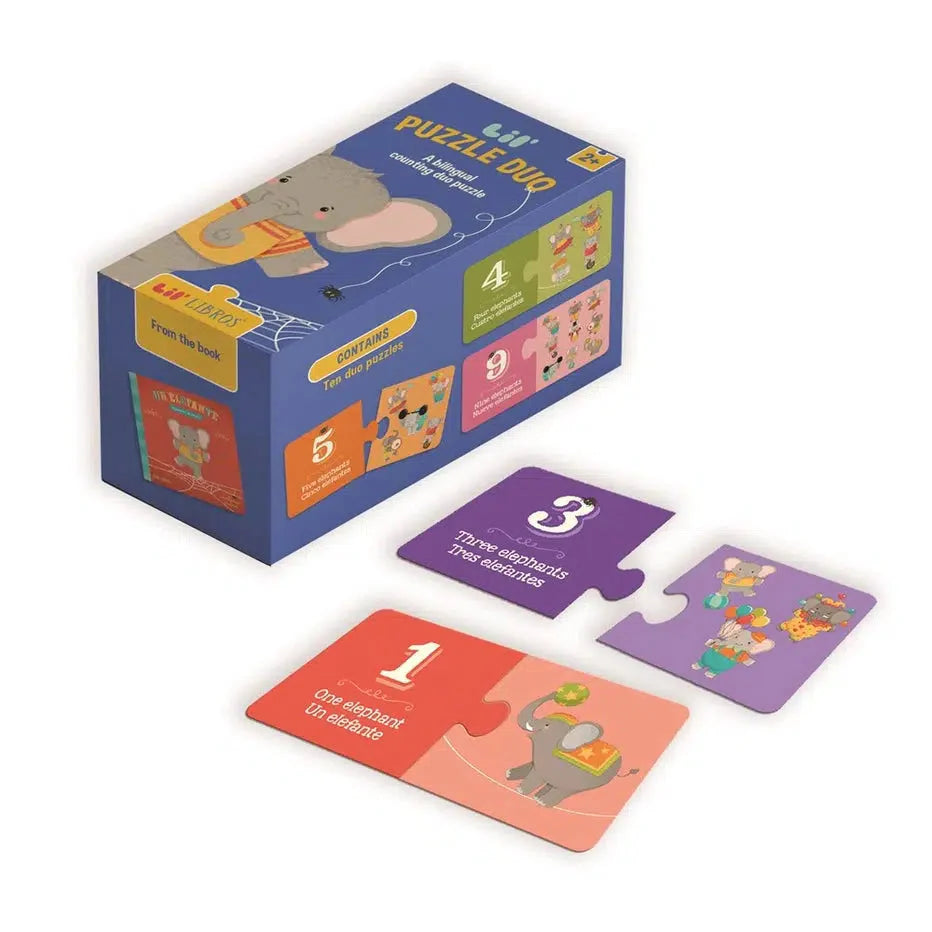Un Elefante Numbers Puzzle Duo 20 Piece Jigsaw Puzzle Gibbs Smith (ONLINE ORDER ONLY)