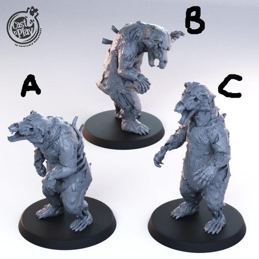 3D Printed Cast n Play - Undead Bears Set 28mm 32mm D&D (Online Only)