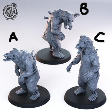 3D Printed Cast n Play - Undead Bears Set 28mm 32mm D&D (Online Only)