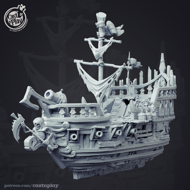 3D Printed Cast n Play - Undead Pirate Ship 28mm 32mm D&D (Online Only)