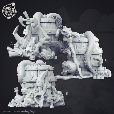 3D Printed Cast n Play - Undead Pirate Ship Barrel Props 28mm 32mm D&D (Online Only)