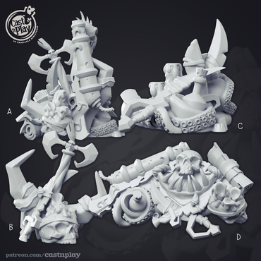 3D Printed Cast n Play - Undead Pirate Ship Weapon Props 28mm 32mm D&D (Online Only)