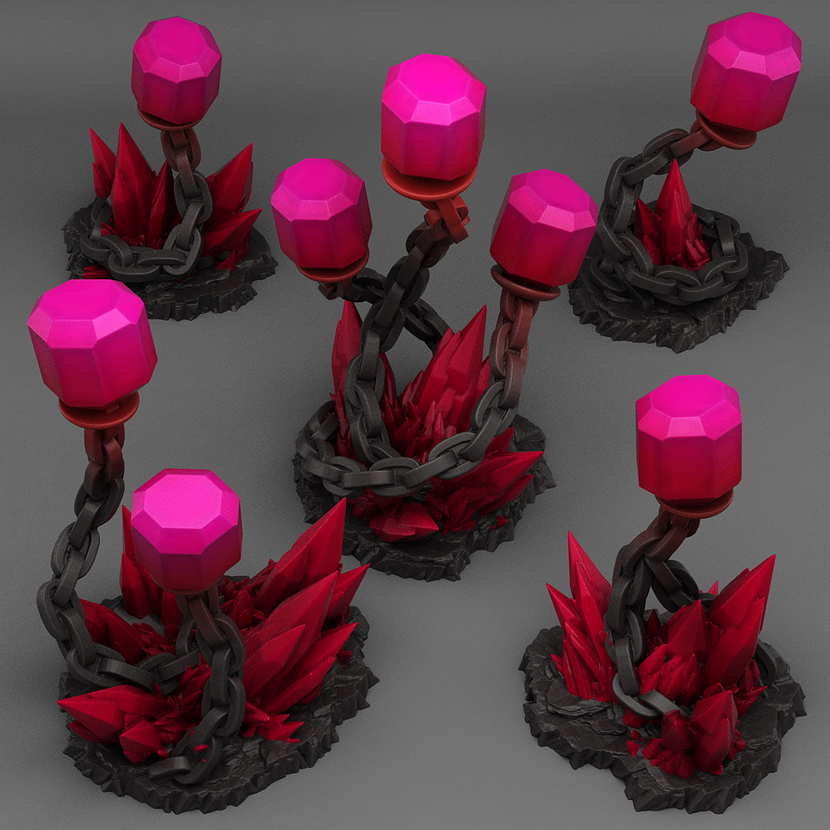 3D Printed Fantastic Plants and Rocks Underdark Crystal Lights 28mm - 32mm D&D Wargaming (Online Only)