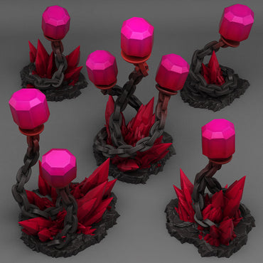 3D Printed Fantastic Plants and Rocks Underdark Crystal Lights 28mm - 32mm D&D Wargaming (Online Only)