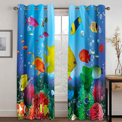 Undersea world Curtains Blackout Window Treatments Drapes for Room Decor (Online Order Only)
