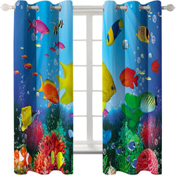 Undersea world Curtains Blackout Window Treatments Drapes for Room Decor (Online Order Only)