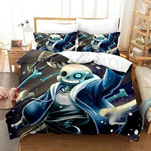 Undertale Sans Cosplay 3 Piece Bedding Set Quilt Cover (Online Order Only)