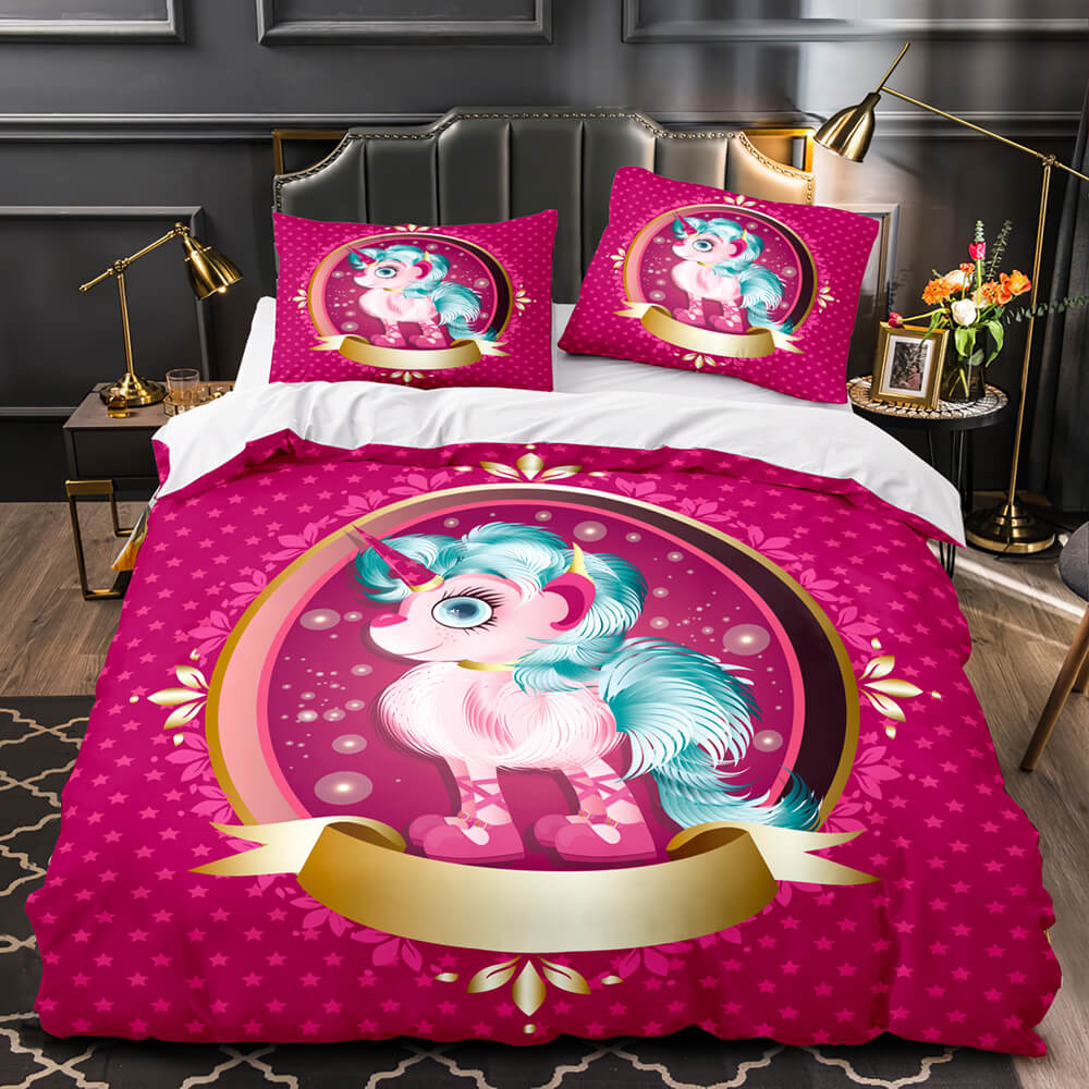 Unicorn Bedding Set Quilt Duvet Cover Bedding Sets for Kids Gift (Online Order Only)