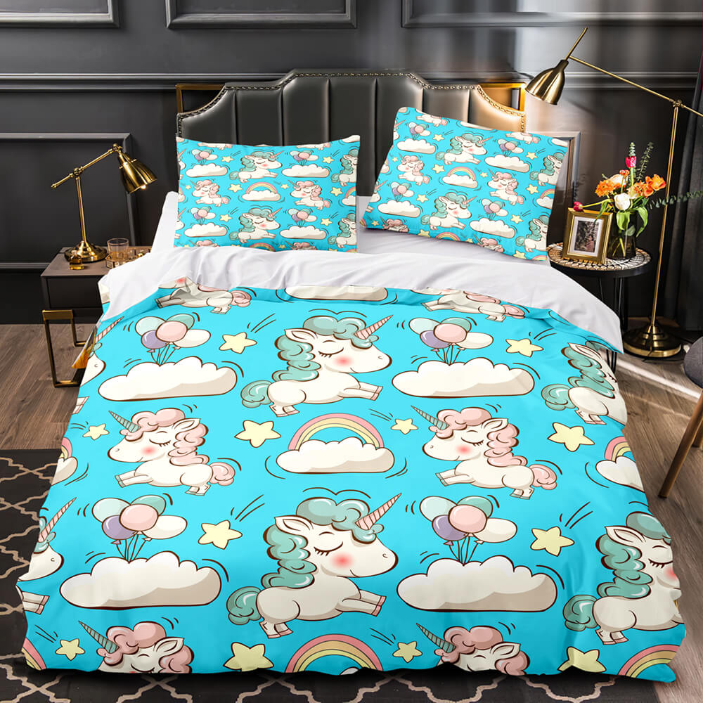 Unicorn Bedding Set Quilt Duvet Cover Bedding Sets for Kids Gift (Online Order Only)