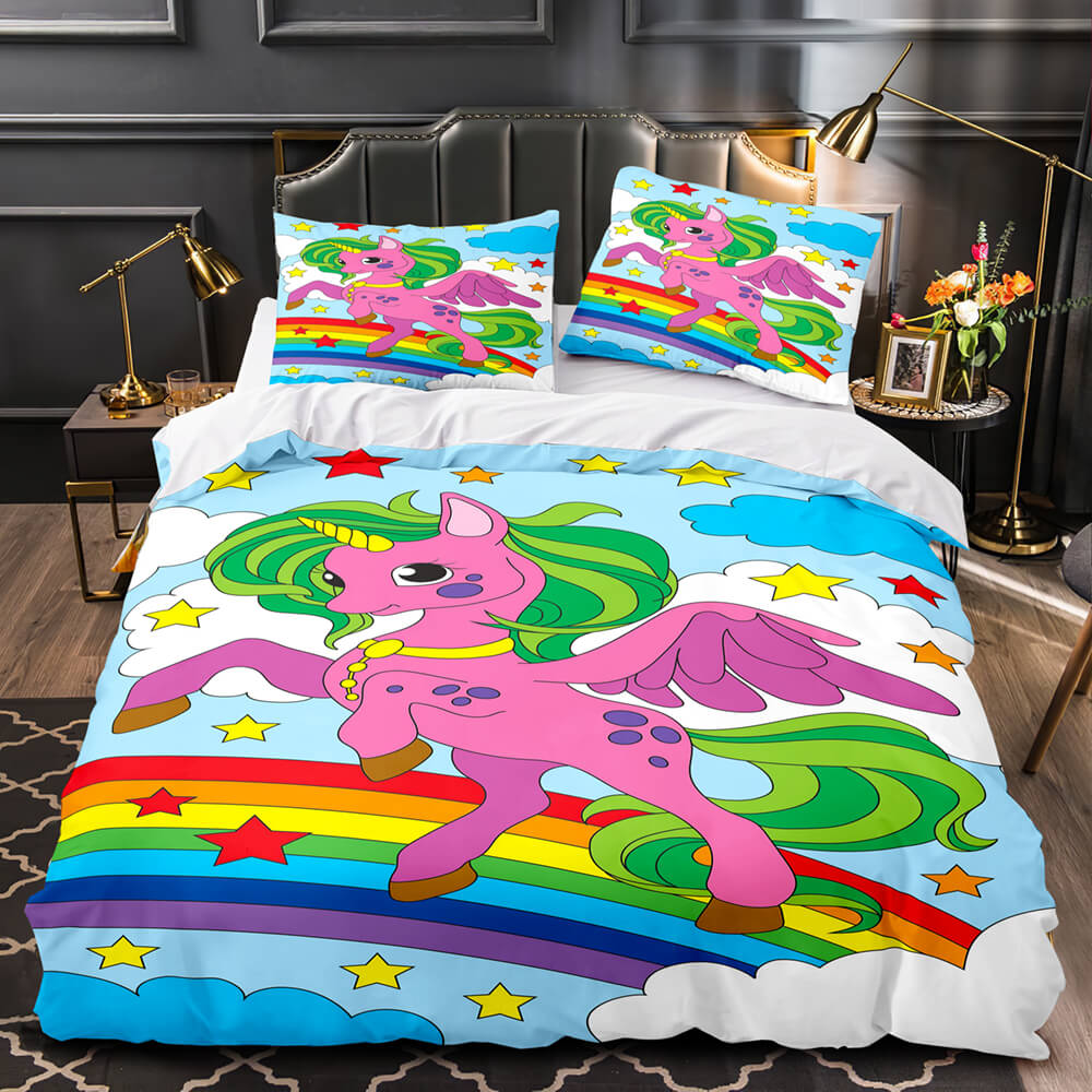 Unicorn Bedding Set Quilt Duvet Cover Bedding Sets for Kids Gift (Online Order Only)